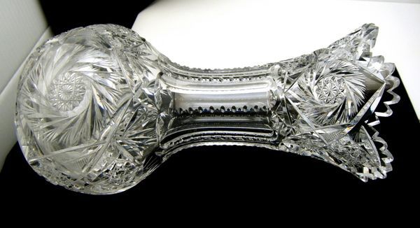 American Brilliant Cut Vase Crystal 10.5 Beautiful  