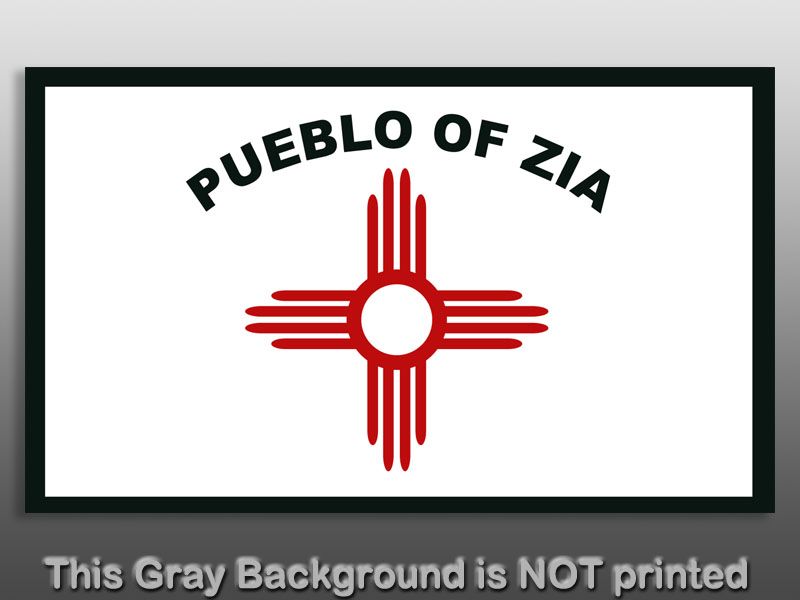 Zia Pueblo Tribe Flag Sticker  decal New Mexico native  