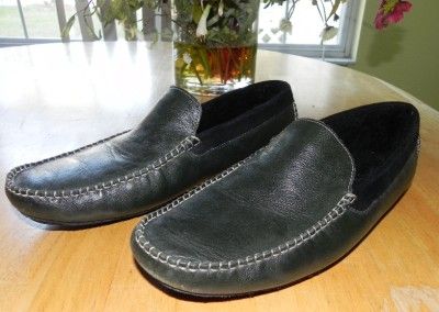 Superb COLE HAAN Zermatt BLACK Soft LEATHER Slippers Loafers ~ 10 M 