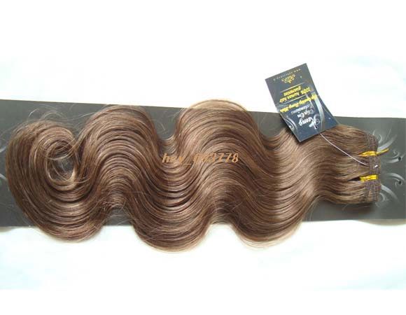 18Remy Human Hair Weft Body Wavy,Brown #6,100g  