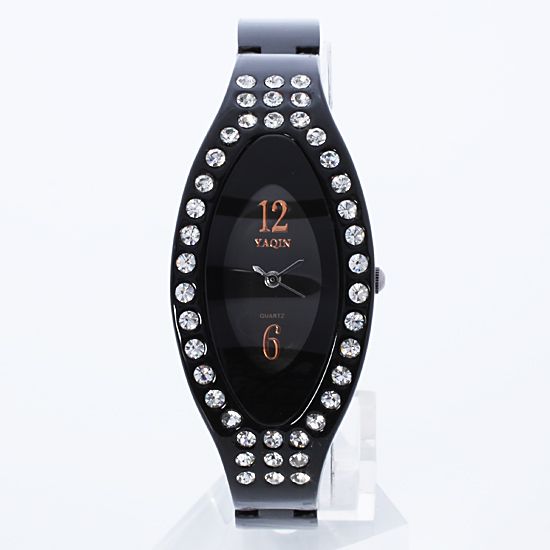 Xmas Gift New Style Stainless Steel Black Fashion Quartz Ladies Wrist 