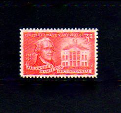 1957   ALEXANDER HAMILTON   # 1086 MINT SINGLE  