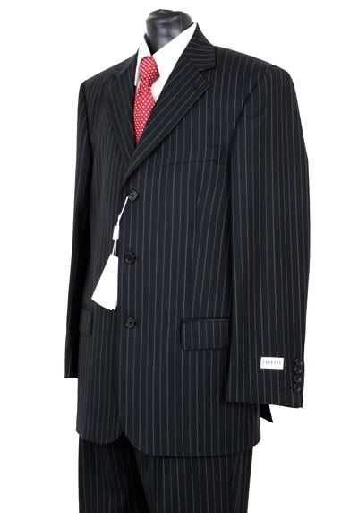 Zanetti Mens Italian Suit Dk. Navy With Stripes Z12 NEW  