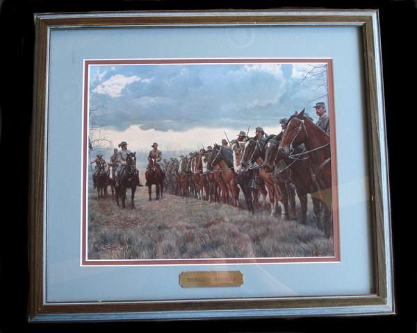 MORGANS RAIDERS CIVIL WAR FRAMED PRINT ~ CONFEDERATE  