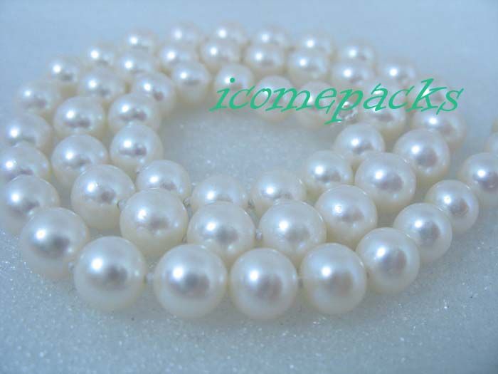 wholesale 15.5 8mm white round freshwater pearl beads  