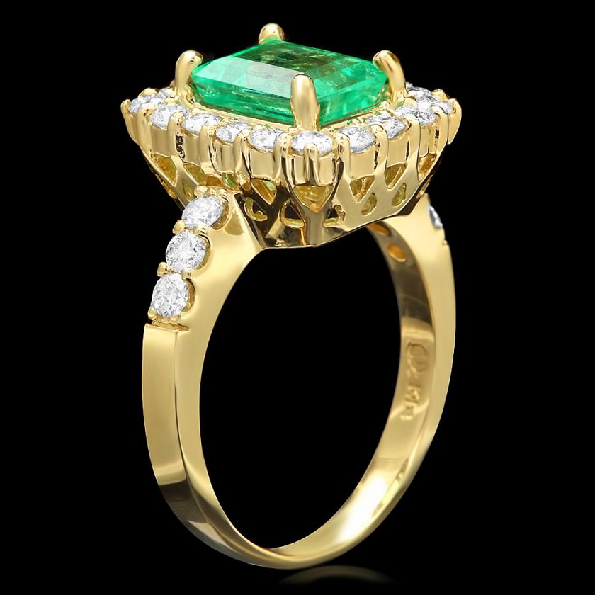 14600 CERTIFIED JAQU DE LILI 14K YELLOW GOLD 1.80CT EMERALD 1.00CT 