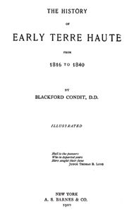 1900 Genealogy & Early History Terre Haute Indiana IN  