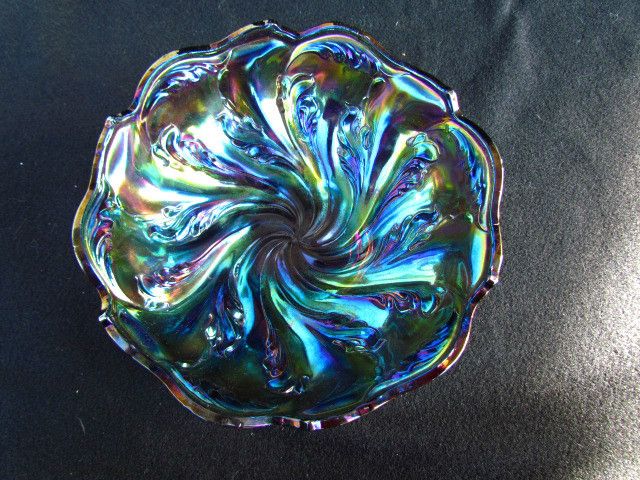 Acanthus Bowl Purple Carnival Glass Imperial Super  