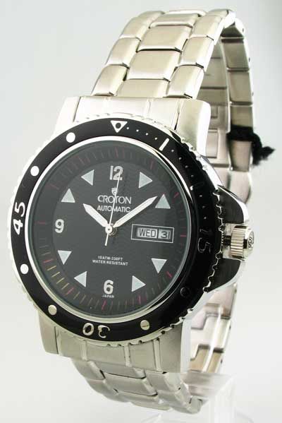 CA301053SSBK Croton Automatic Men Steel Day Date New  