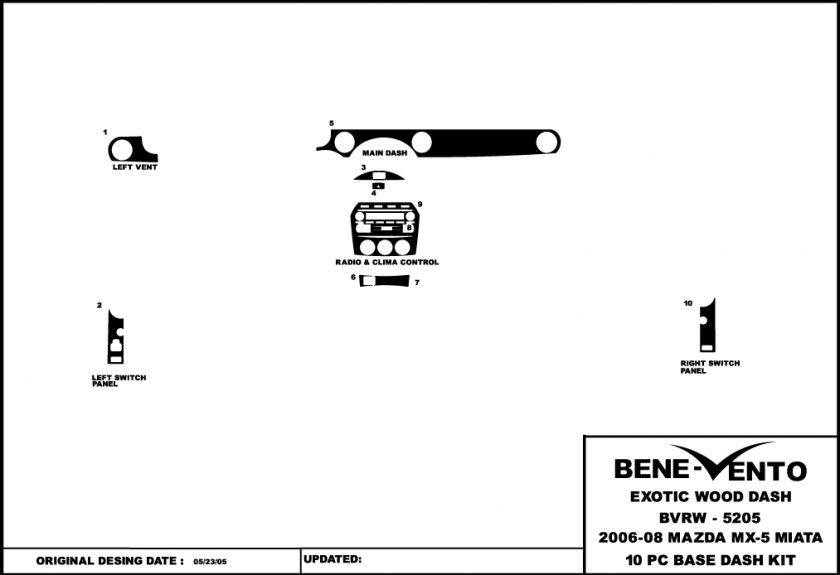MAZDA MX 5 MIATA 2006 2007 2008 2009 WOOD GRAIN KIT KIT  