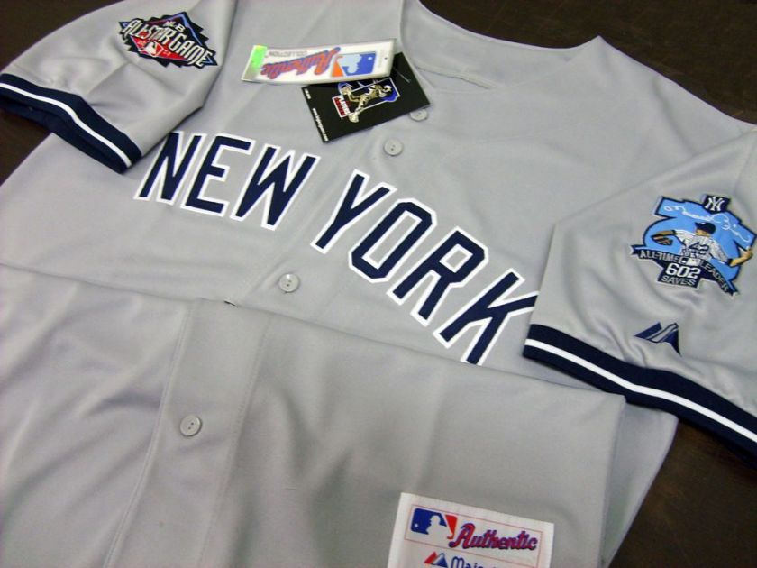 New York Yankees #42 Mariano Rivera 602 Saves Road Jersey  