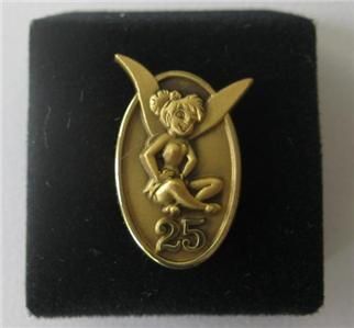 Disney TINKERBELL TINK 25 Year Service Cast Pin **RARE*  