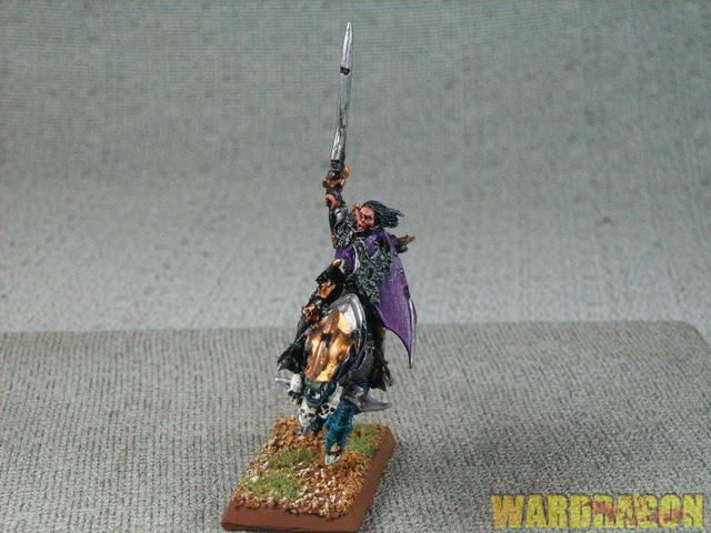 25mm Warhammer WDS painted Dark Elf Dreadlord on Cold One w25  