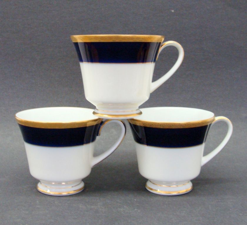 12 Noritake Valhalla Cup & Saucer Sets Gold Blue 2799  