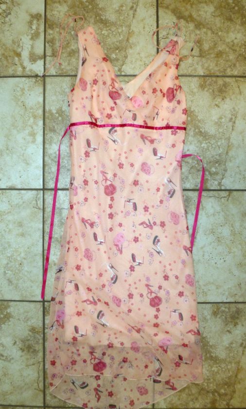 Juniors Pink Long Sleeveless Dress Graffiti New York SM  