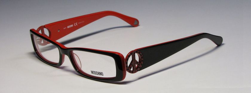 NEW MOSCHINO 03202 53 16 135 BLACK/RED EYEGLASSES/GLASSES/FRAMES BLACK 