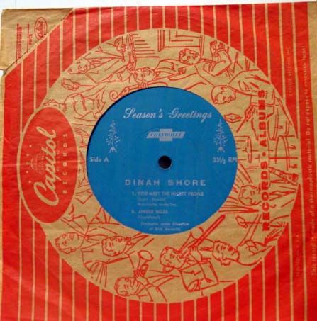 DINAH SHORE seasons greetings EP mint  vinyl  