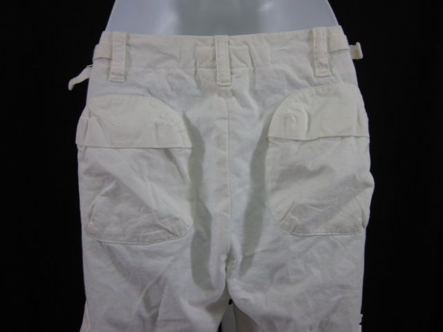 HELMUT LANG White Cotton Flat Front Pants Slacks Sz 42  