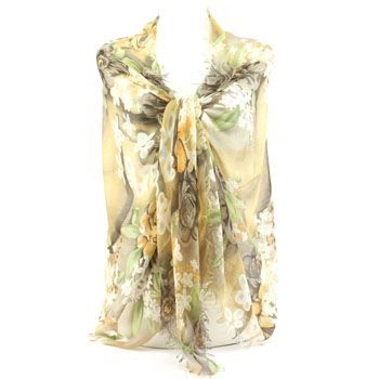 Rose Floral Summer Frayed Large Scarf Shawl Stole Beige  