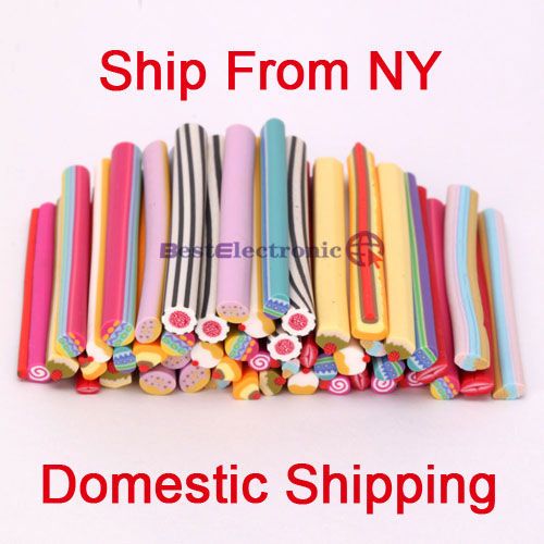 50 Pcs Cute 3D nail art Biscuit Canes Rods Decoration  