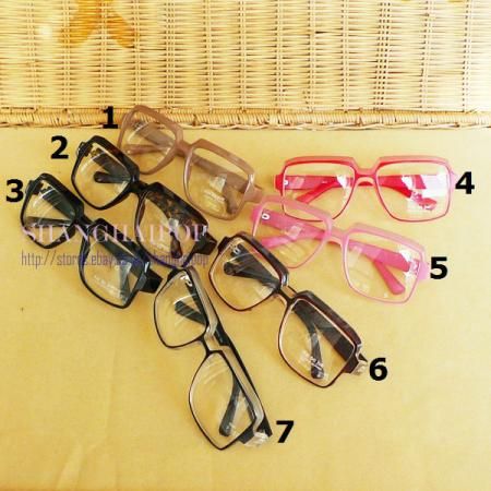   Lens Glasses Large Frame Party Fancy Dress Men Women Geek Rock  