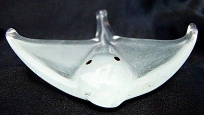 New Glow in the Dark Glass White Stingray Sealife Ocean  