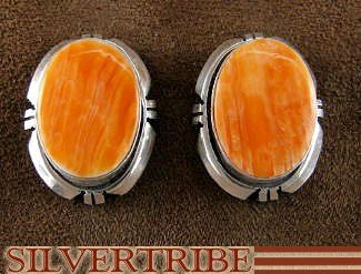 Navajo Indian Oyster Shell Silver Post Earrings Jewelry  