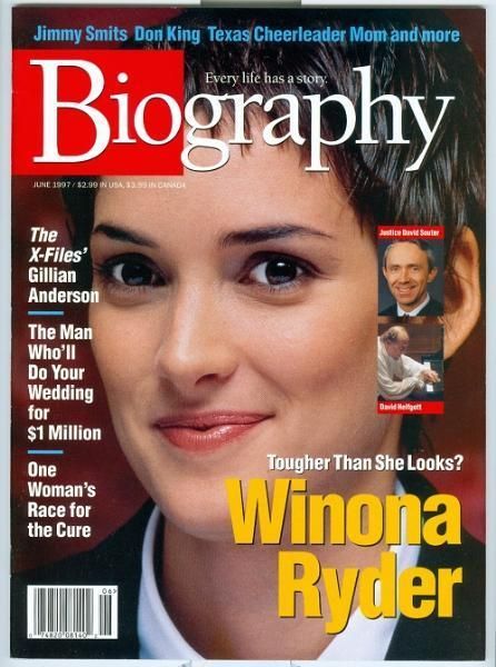 WINONA RYDER Biography Magazine 6/97 GILLIAN ANDERSON  