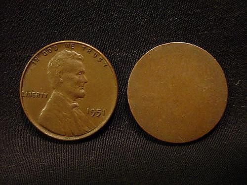 NobleSpirit~ ~ ERROR 1950s BLANK PLANCHET Lincoln COPPER 