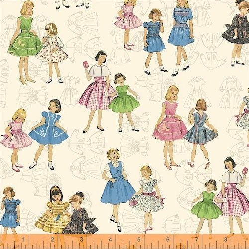 Vintage Girls, McCalls, Windham, Retro 50s 60s Reproduction Sewing 