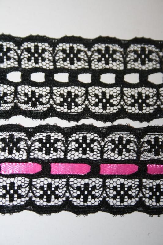 10 yards BLACK INSERTION doll Lace ribbon 1 wide  