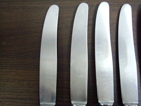 SET OF 6 VINTAGE DINNER KNIVES CHIPPENDALE TURMUS  