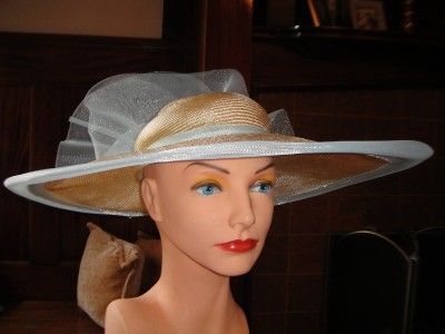 VINTAGE SONNI SAN FRANCISCO WIDEST BRIM STRAW HAT GLAM  