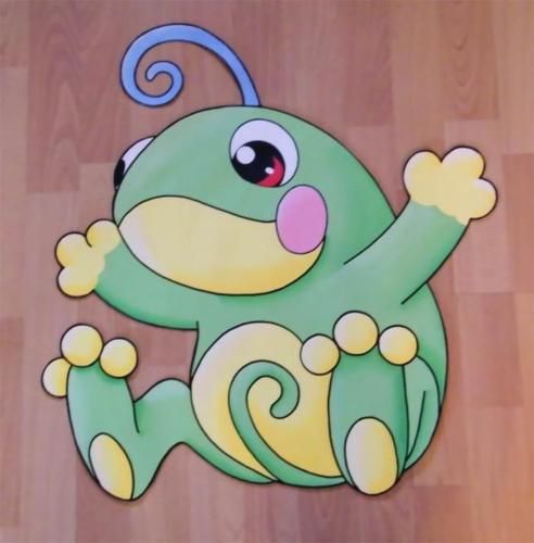 Large POKEMON POLITOED Frog Wall paper Mural Cute Cute  