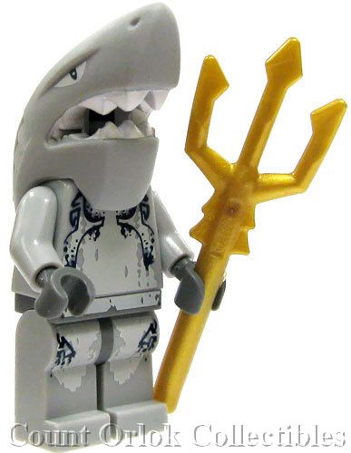 ATLANTIS LEGO = SHARK WARRIOR w/SPEAR MINIFIG 8057 8060  