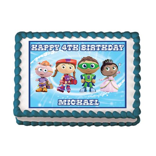 SUPER WHY 2 Edible Custom Cake Image Topper Party Decor  