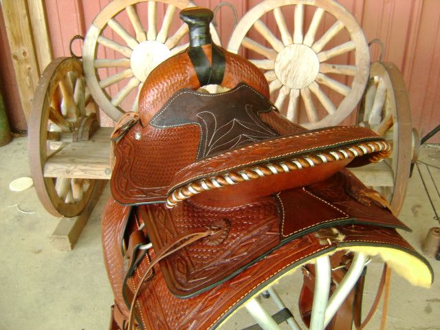 STUNNING NEW HEAVY DUTY 16 MONTANA WESTERN WADE ROPING ROPER LEATHER 