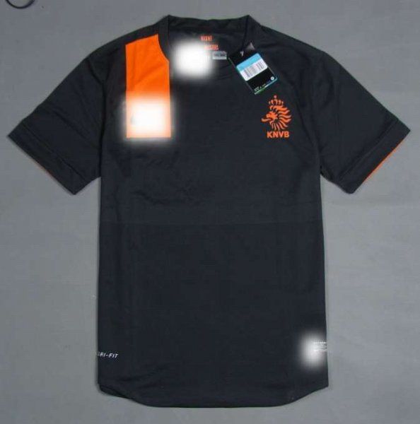 12 13 Netherlands Holland Black Away Jersey  