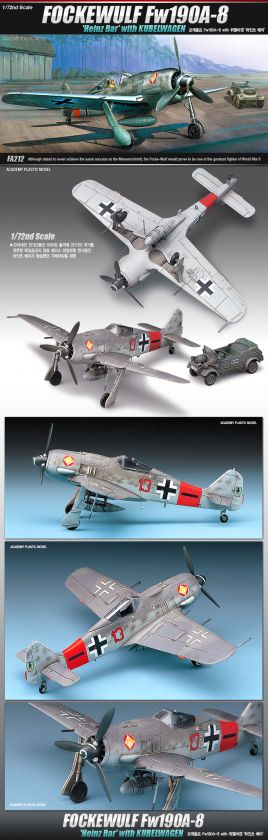 Item  1/72 Academy FOCKEWULF Fw190A 8 Heinz Bar with KUBELWAGEN 