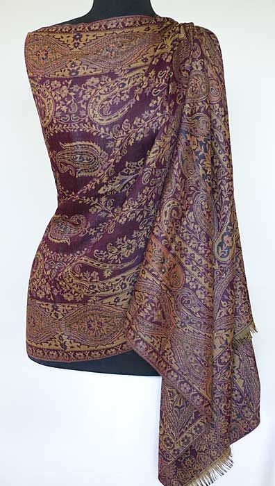 Wool, Jamavar, Paisley, India Shawl. Great for Travel  