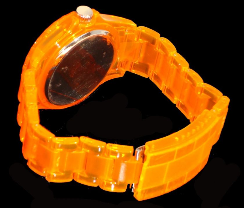 PLASTIC TOY WATCH MENS LADIES TRANSPARENT ICE 80S  