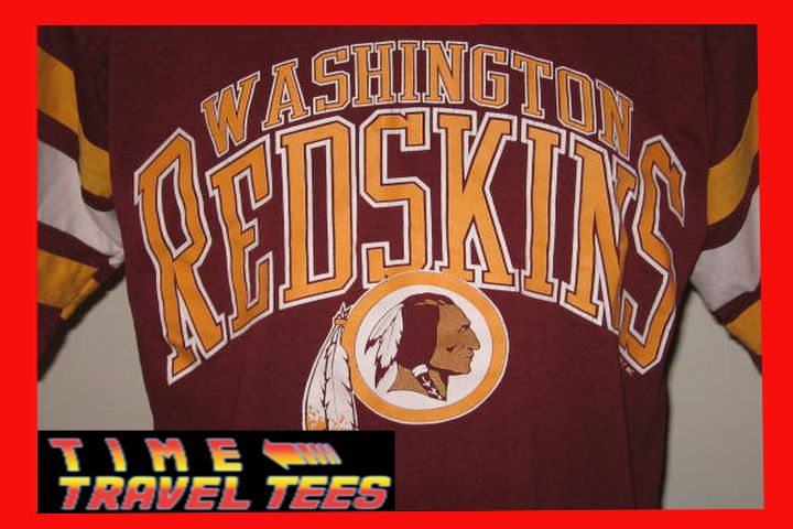 vintage 80s LOGO 7 WASHINGTON REDSKINS JERSEY T Shirt SMALL football 