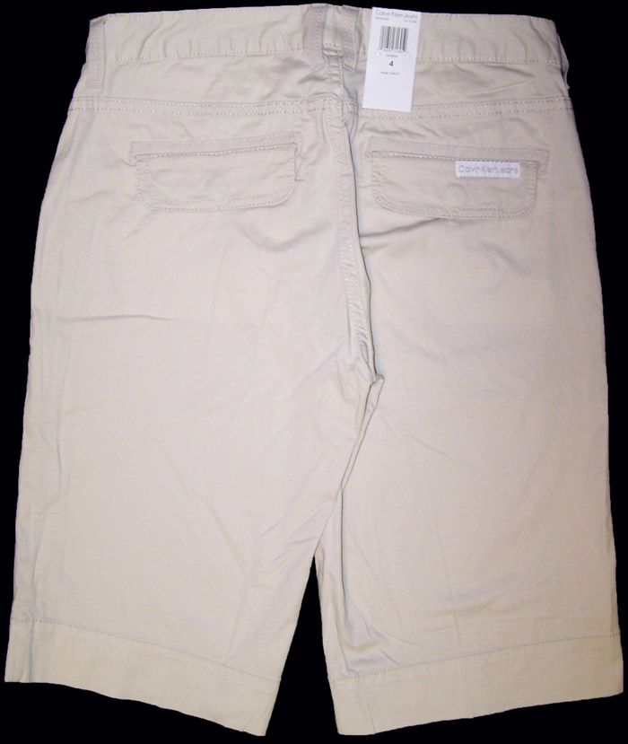 Calvin Klein Womens Bermuda Walking Shorts   Stone NWT  