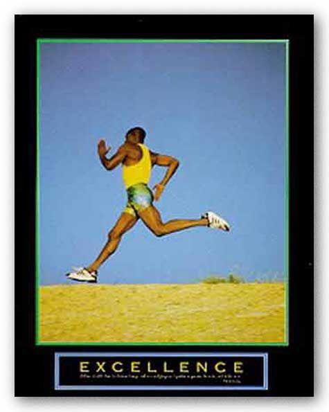 AFRICAN AMERICAN ART Excellence Runner Motivational  