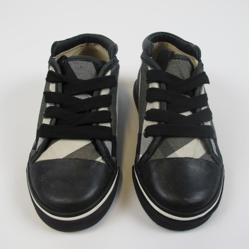   Black & Check Lace Up Canvas Shoes Trainers   UK 11.5 (Eur 29)  