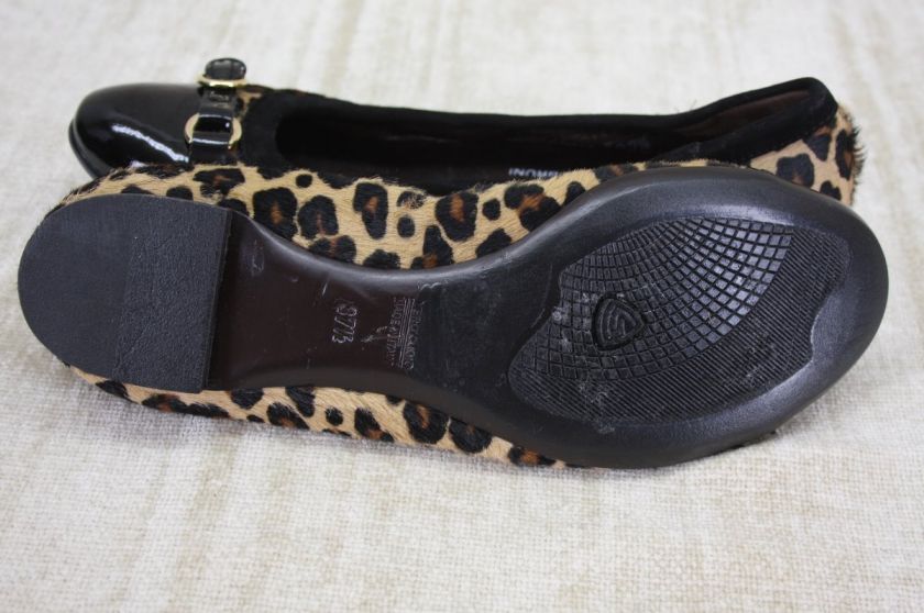 New Attilio Giusti Leombruni AGL Leopard Ballet flats 7.5 Pony Calf 