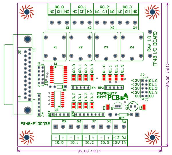 FP48 Parallel Port Relay Board 4 Input/8 Output LabVIEW  