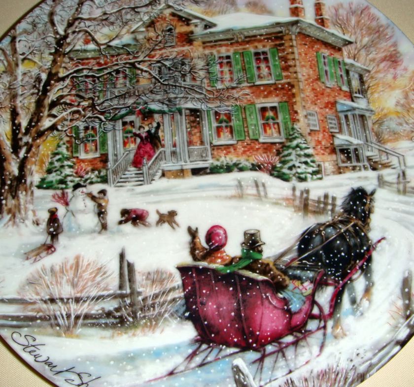 Stewart Sherwood Victorian Christmas COMING HOME Plate  