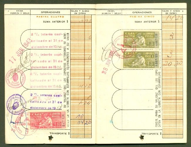 ARGENTINA, 2 SAVING BOOKS WIT REVENUES, NICE LOT  