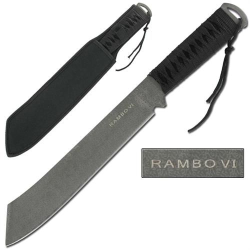 Rambo IV Hunting Knife Machete Dagger 19MM Thick Blade With Scabbard 